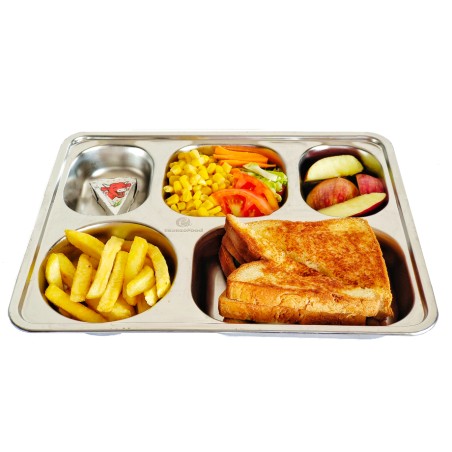 Vegetarian Croque-monsieur - French fries-salad