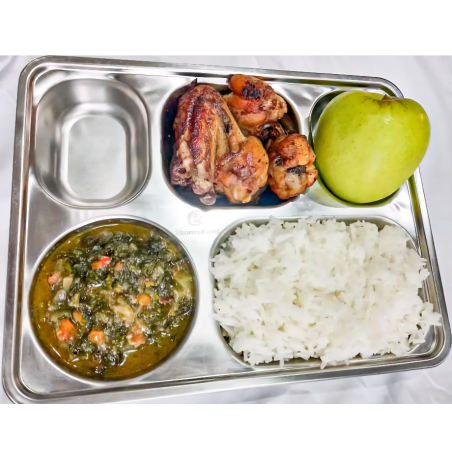 Chicken wings -rice - spinach